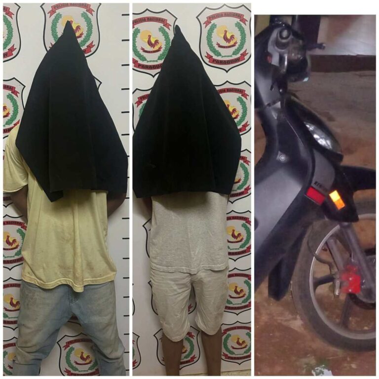 Policía detiene a dos jóvenes minutos después de hurtar una motocicleta