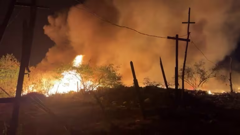 Video: incendio en vertedero clandestino de la Costanera Sur volvió a reavivarse