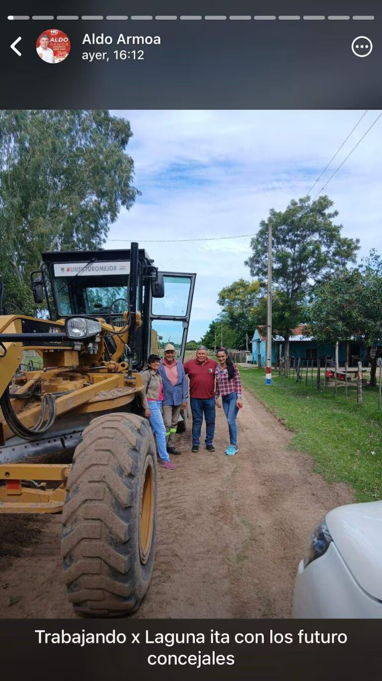 Denuncian presunto uso de maquinaria pública con fines electorales en San Juan de Ñeembucú