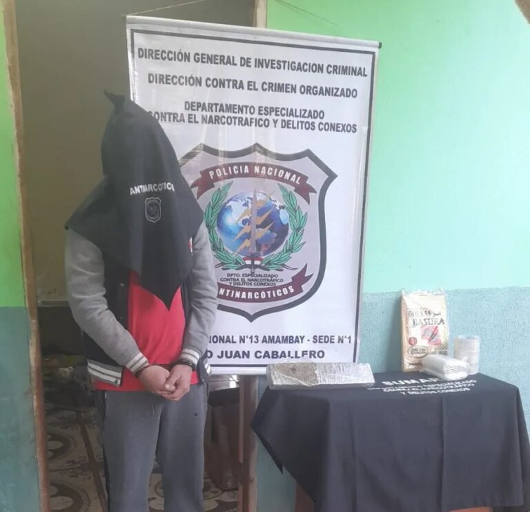 Incautan droga y detienen a un joven durante un allanamiento en Pedro Juan Caballero